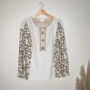 Bibi | Boho Animal Print Long Sleeve Comfy Top